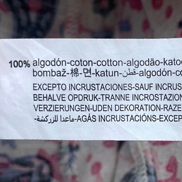 Zara Womens 100% Cotton Floral Paisley Pull On Skirt Size XS Boho Beachy Western - Picture 6 of 6